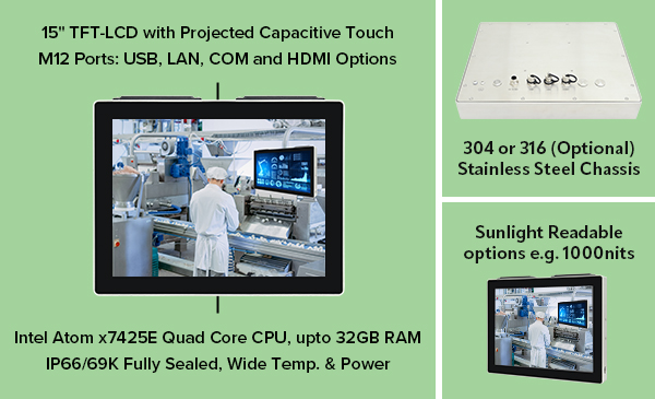 NuTAM-815C Fully Sealed Stainless Steel Panel PC Product Image