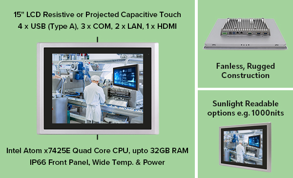 ARCHMI-S-815C Industrial Fanless Panel PC Product Image