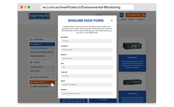 Enquire Now Form Being Used In New Design